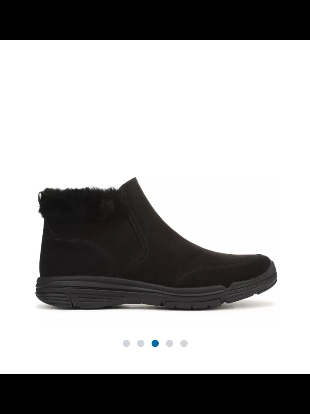Ryka Black Faux Fur Collar Slip-On Ankle Booties - Picture 3 of 13